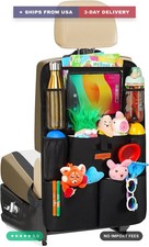 Upgraded Car Organizer with 11-inch Tablet Holder, 8 Pockets, Car Seat Protector