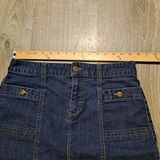 Christopher  Banks Jeans Skirt Women's Sz 10 Blue Denim Front Pockets Y2K