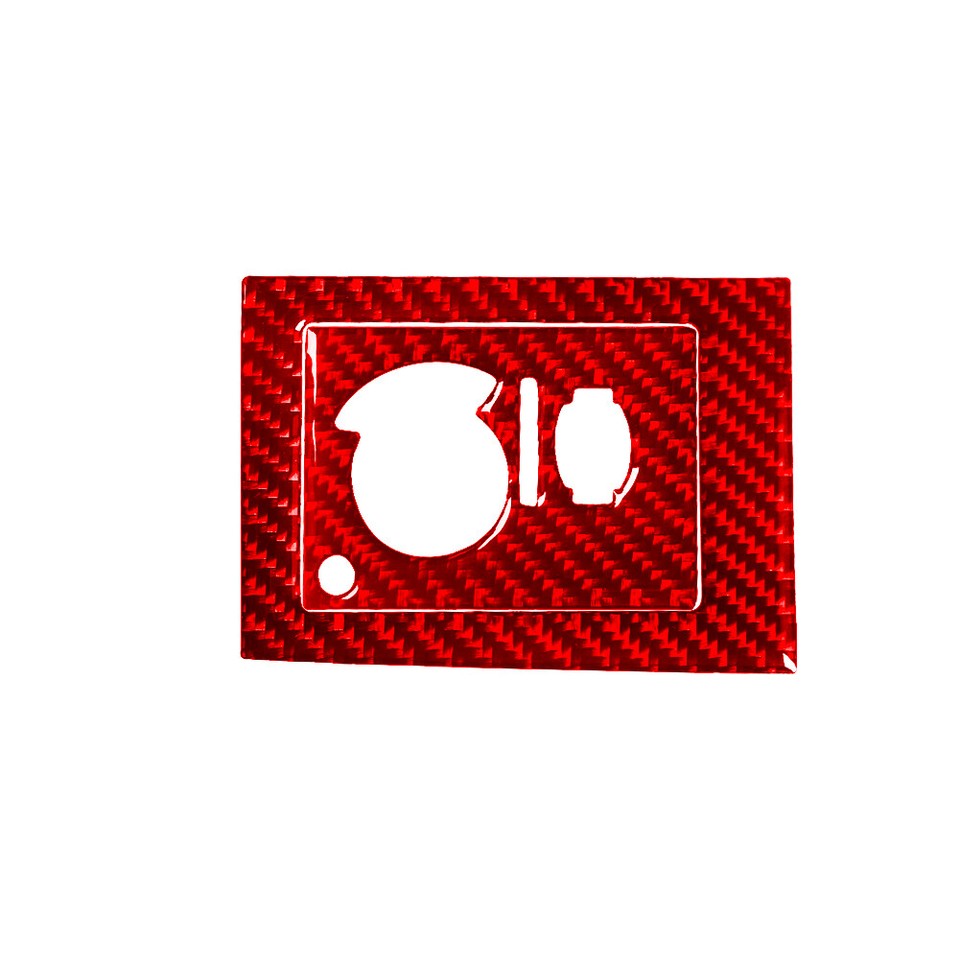 2x Red Carbon Fiber Headlight Switch Button Cover For Chrysler 300 05