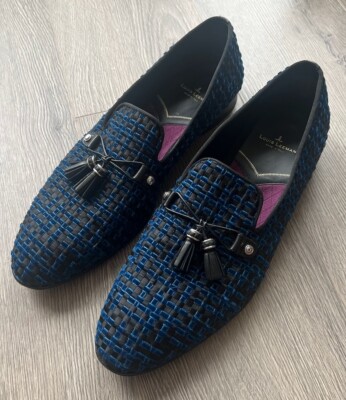 Elegant Louis Leeman Dress Shoes Slip Ons Loafers Woven