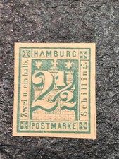 HAMBOURG 2 1/2 S. Mi 9 (*) no gum XF - CV +110 Euros (A2De)