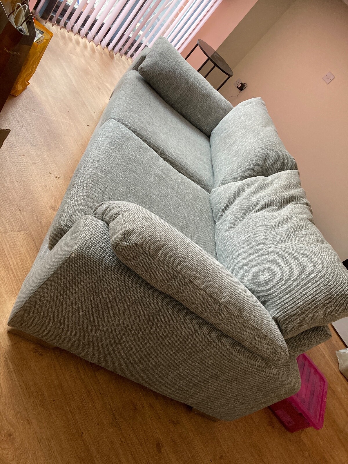 Sofology Coco 3 Seater sofa Full Back, Chanel Grey, Chrome Feet / RRP
