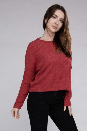 Maglione girocollo Zenana cropped manica lunga in 5 colori nuovo con etichetta - Foto 24 di 31