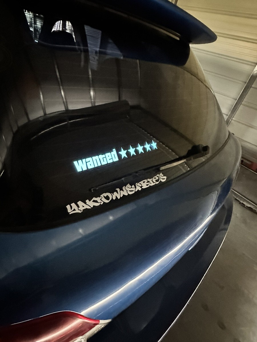 GTA Wanted 5 Stars Car Window Electric LED Stickers Panel
