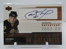 CAM NEELY 2002-03 UD FOUNDATIONS SIGNS OF GREATNESS AUTOGRAPH AUTO! BRUINS!!