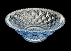 Vintage Imperial Glass Diamond Block Little Jewel Blue 6” Round Flared Bowl