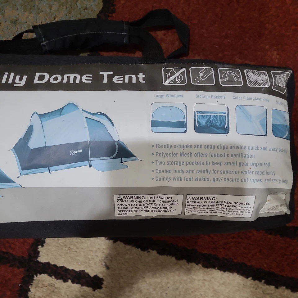 Tienda domo camping cama exterior ventilación techo malla bolsillo medios 10' x 8' 5 personas Foto 3 de 4