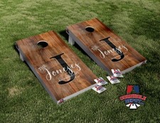 Custom Wedding Personalized Name Cornhole Board Vinyl Wrap Laminated Sticker Set