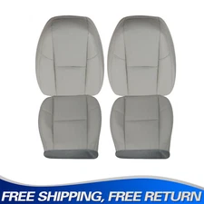 4x For 2009-2014 Chevy Avalanche Front Top & Bottom PERF Leather Seat Cover Gray