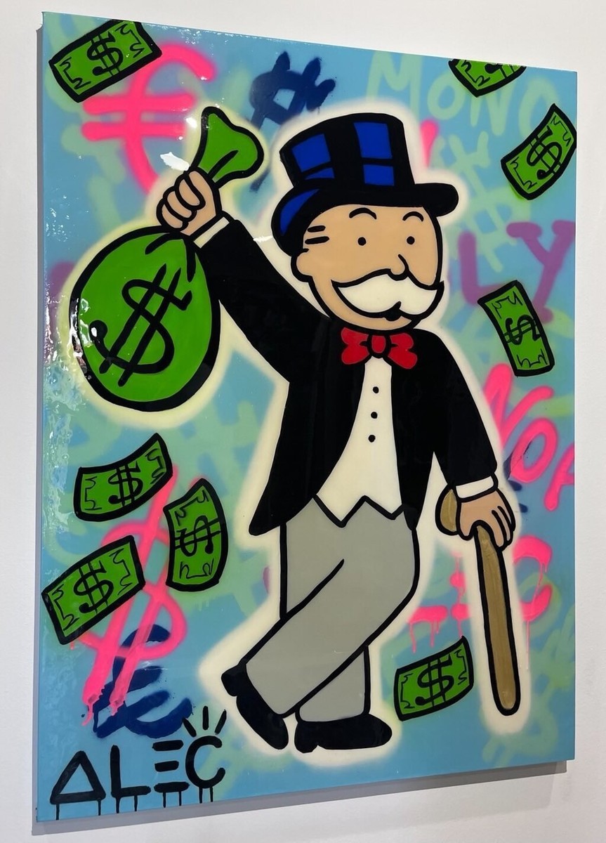 Monopoly Man With Money Bag Drawing