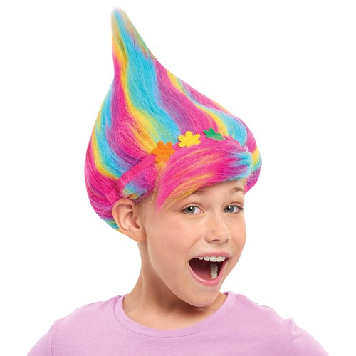 Peluca Trolls World Tour Troll-rific amapola con pelo arco iris, de Just Play - Imagen 2 de 6