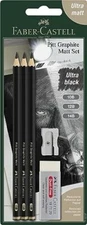Faber-Castell Pitt Graphite Matte, Sketching Pencil Set 10B, 12B, 14B 115297