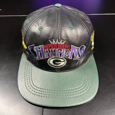Vintage 1997 Green Bay Packers Super Bowl Champions Leather Hat