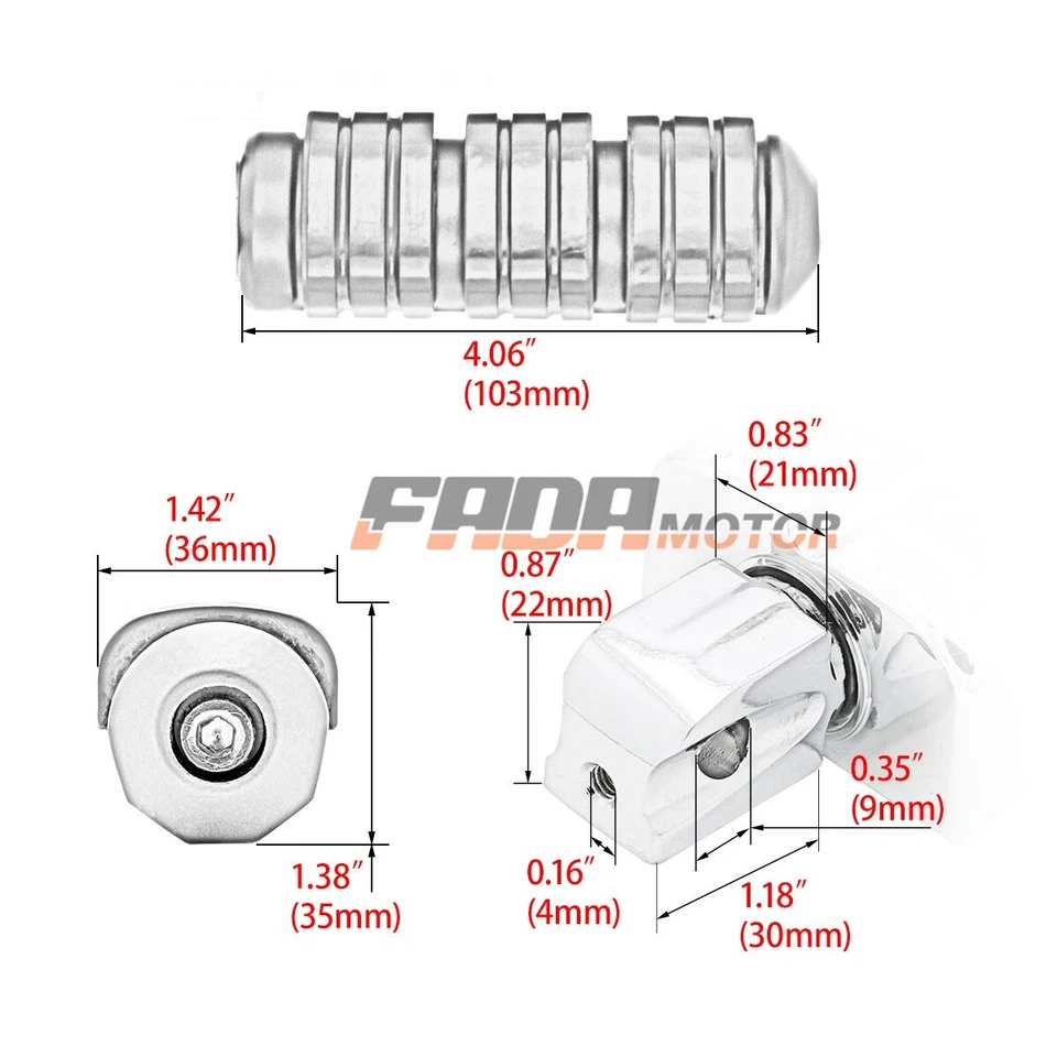 Rear Passenger Foot Peg Footrest for Kawasaki Vulcan 1600 VN1600 Classic 2003-08 - Изображение 2 из 4