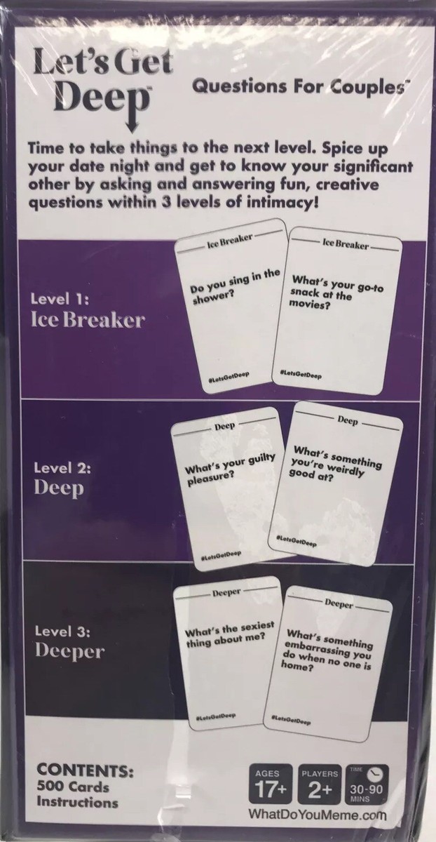 Lets Get Deep Questions For Couples Game 500 Cards | eBay