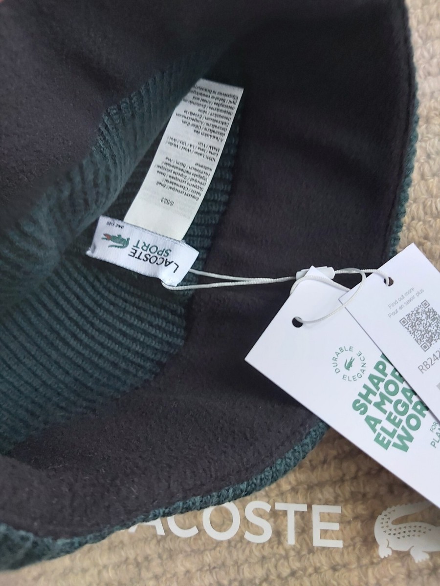Genuine LACOSTE GOLF CLUB Sinople Green BEANIE Wool WIND