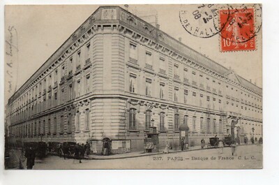 Theme THE BANK - the BANQUE DE FRANCE - POSTCARD 75 - PARIS 2