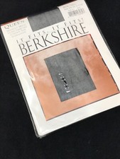 NEW Berkshire It Fit Pantyhose Queen Sz Nylon Midnight Metal Accent Ultra Sheer