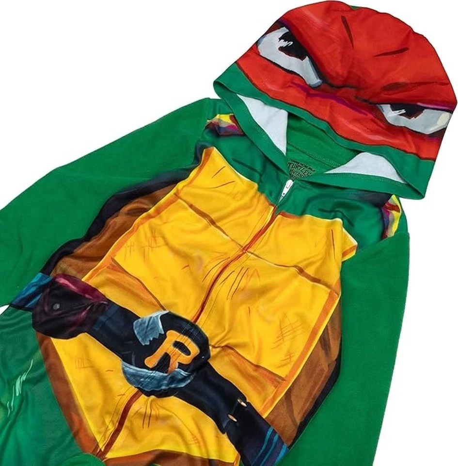 Disfraz de Tortuga Ninja Adolescente Mutante Rafael Pijama con Capucha Polar para Dormir Foto 2 de 3