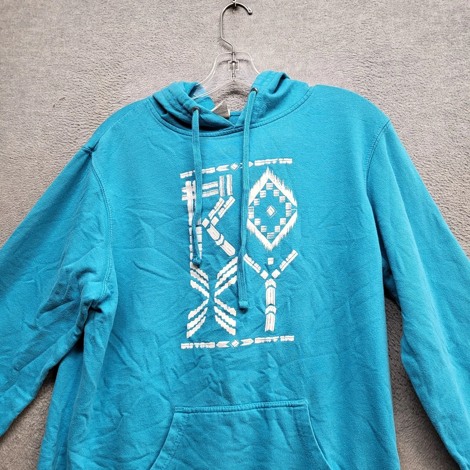 Roxy Women Sweatshirt Large Blue Hoodie Logo Embroidered Pullover - Image 3 of 4