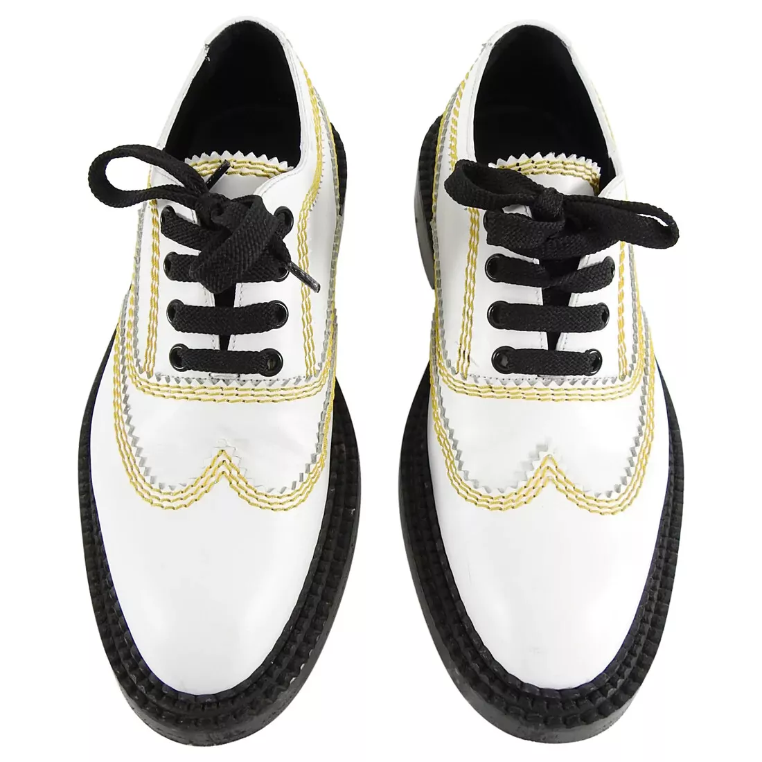 Auth New BURBERRY Women s White BERTRAM Oxford Topstitched Leather