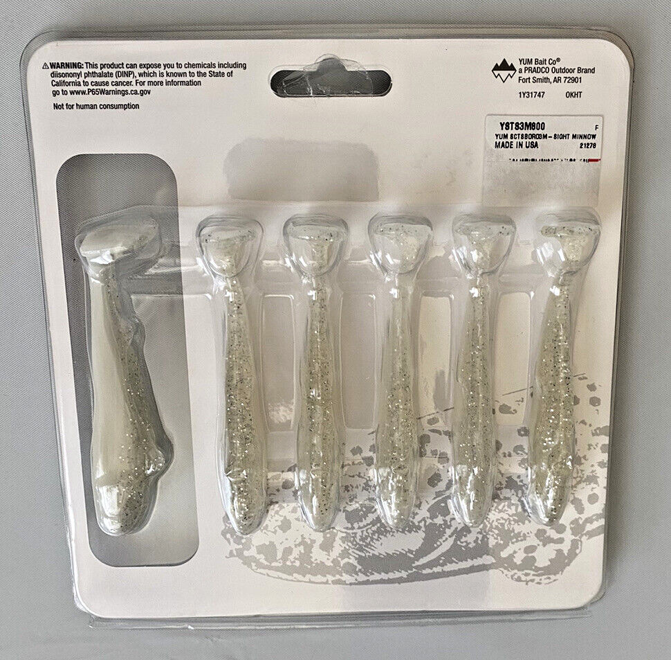 YUM Bait Co. 6 Pack Scottsboro Soft Swimbaits Sight Minnow 3.5”  YSTS3M800 - Image 2