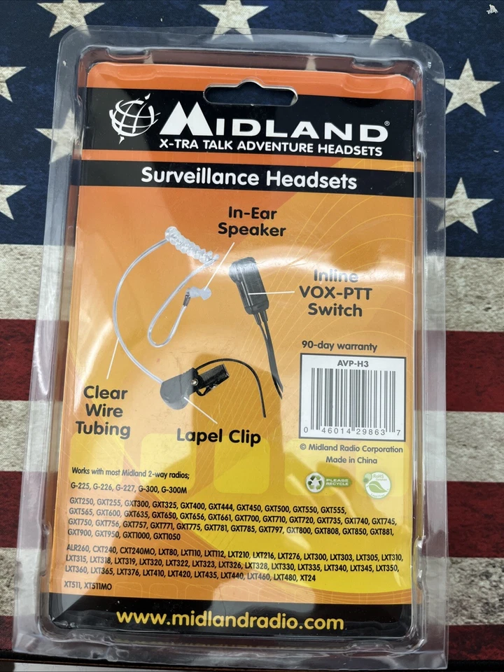 MIDLAND X-TRA TALK Adventure Surveillance Headsets AVP-H3 IN EAR SPEAKER - Image 2 of 2