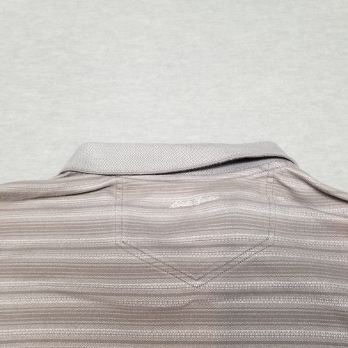 Eddie Bauer Travex Polo Shirt Mens Size 2XL Gray Striped Short Sleeve - Picture 11 of 12