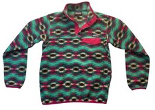 Patagonia Synchilla Fleece Snap Collar Aztec Design Pullover Women's Size Small