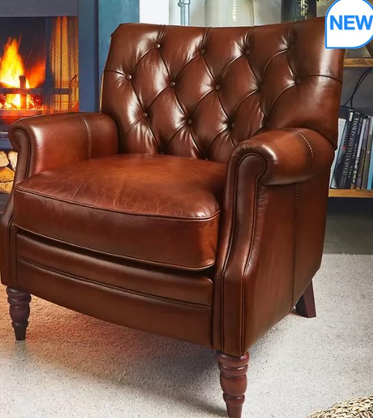 Columbus Brown Leather Armchair eBay