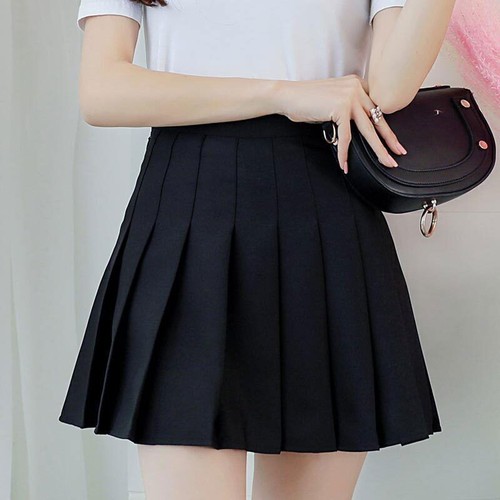 Women High Waist Pleated Skirt Summer Casual Kawaii A-line Plaid Mini Skirts - Picture 8 of 41