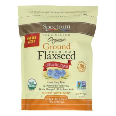 Spectrum Essentials Organic Ground Premium Flaxseed 24 oz Pkg - EXP 07/2025