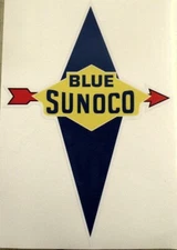 Vintage Blue Sunoco EXTRA LARGE gasoline sticker 14"x20"