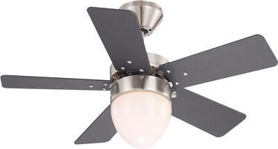 Globo 76 cm Ceiling Fan With Light E27, Remote Control, 3-Speed, 50W