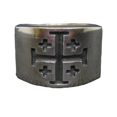 Original Sterlingsilber Herrenring Jerusalemkreuz massiv gestempelt 925 R001999