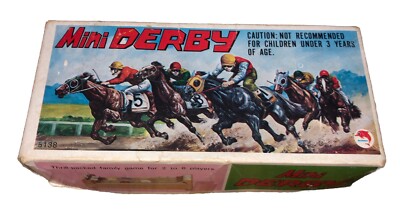READ* VTG Shinsei Battery Op Mini Derby Horse Racing Game W READ* VTG Shinsei Battery Op Mini Derby Horse Racing Game W