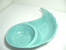 California Pottery Chip Dip Serving Tray Vintage Green Ceramic