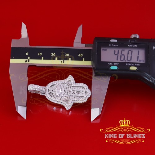 3,00ct Moissanit VVS D Baguette 925 silber weiß Hamsa Anhänger für Damen - Bild 9 von 12