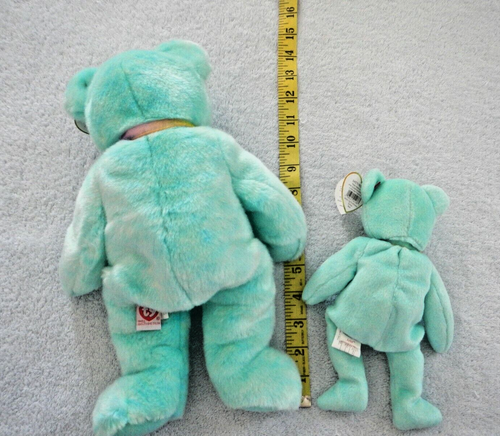 ARIEL - TY BEANIE BUDDY AND BABY SET - SPLENDIDI ORSI VERDI IN PERFETTE CONDIZIONI - LASER - Foto 2 di 11