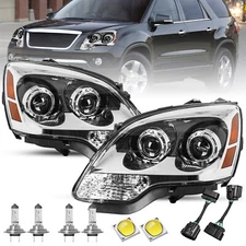 From HID Wiring To HALOGEN For 2007-2012 GMC Acadia Factory Headlights L+R 4PCS
