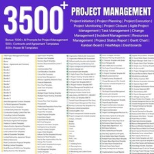 3500 Project Management Template Excel,Management Spreadsheet,Gantt Chart Excel