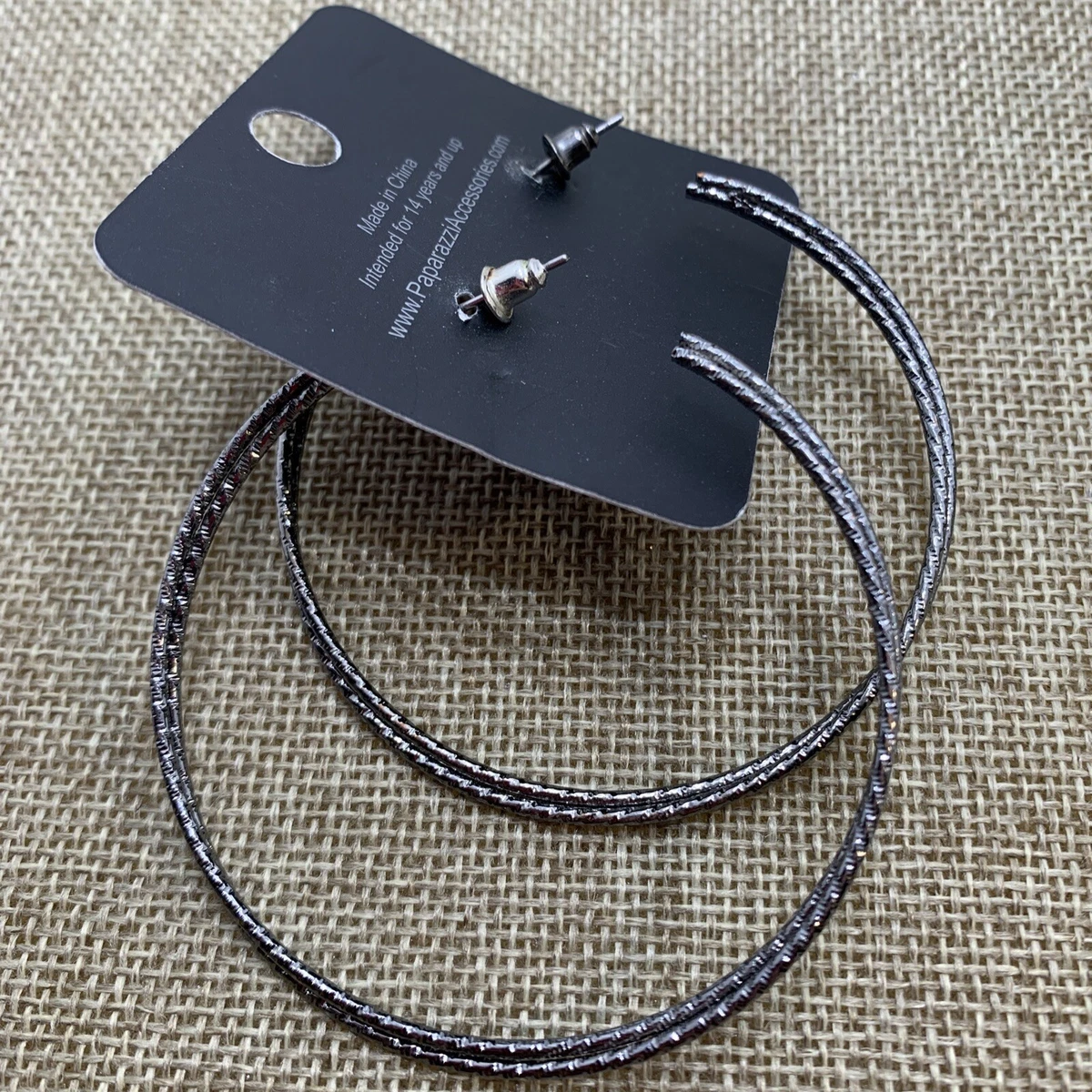 Paparazzi gunmetal on sale hoop earrings