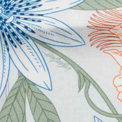 Hermes Carre 90 Precious Paradise Scarf Silk Twill Blue Jean