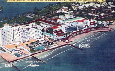 Miami Beach Florida Collins Avenue and 63rd Street Normandy Isle Postcard