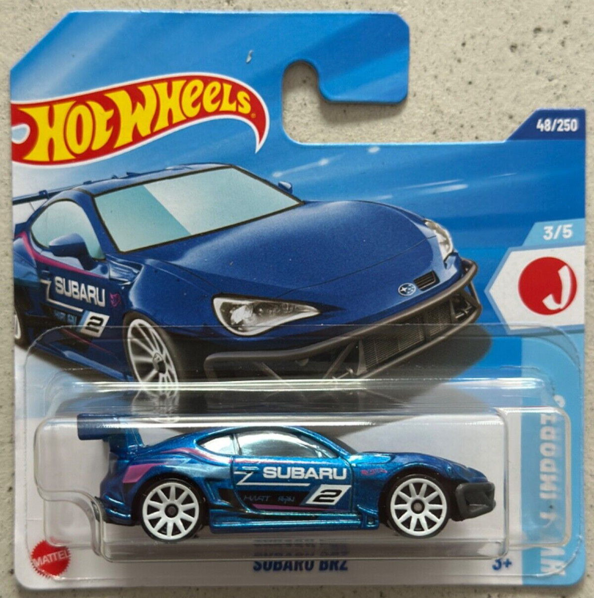 Hot Wheels Subaru BRZ 1:64 – HW J-Imports 3/5, JBB55, Bianco, Mattel 2025, Short Card, Edizione Collezione