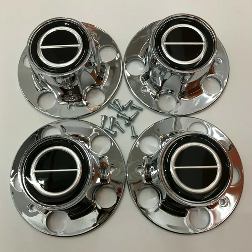 Fit RANGER BRONCO II EXPLORER CHROME CENTER CAP HUB SET OF 4 BLACK CENTER