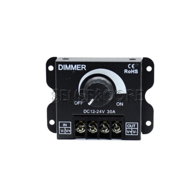 DC 12V 24V 8A/30A LED Dimmer Adjustable Brightness Controller Switch Lamp Driver