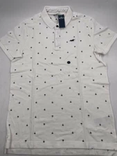 HOLLISTER EPIC FLEX WHITE PALM TREE PRINT BUTTON DOWN SHIRT MENS L