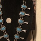 VINTAGE Estate find Squash Blossom Necklace, ca 1960's - 1970's, Stamped — photo 3