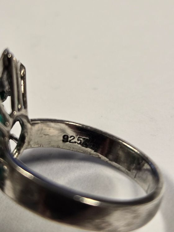 Sterling Silver Size 7 Bold Statement Ring With 1… - image 5